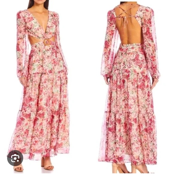 Gianni Bini Long Sleeve Floral Dress - Picture 1 of 2